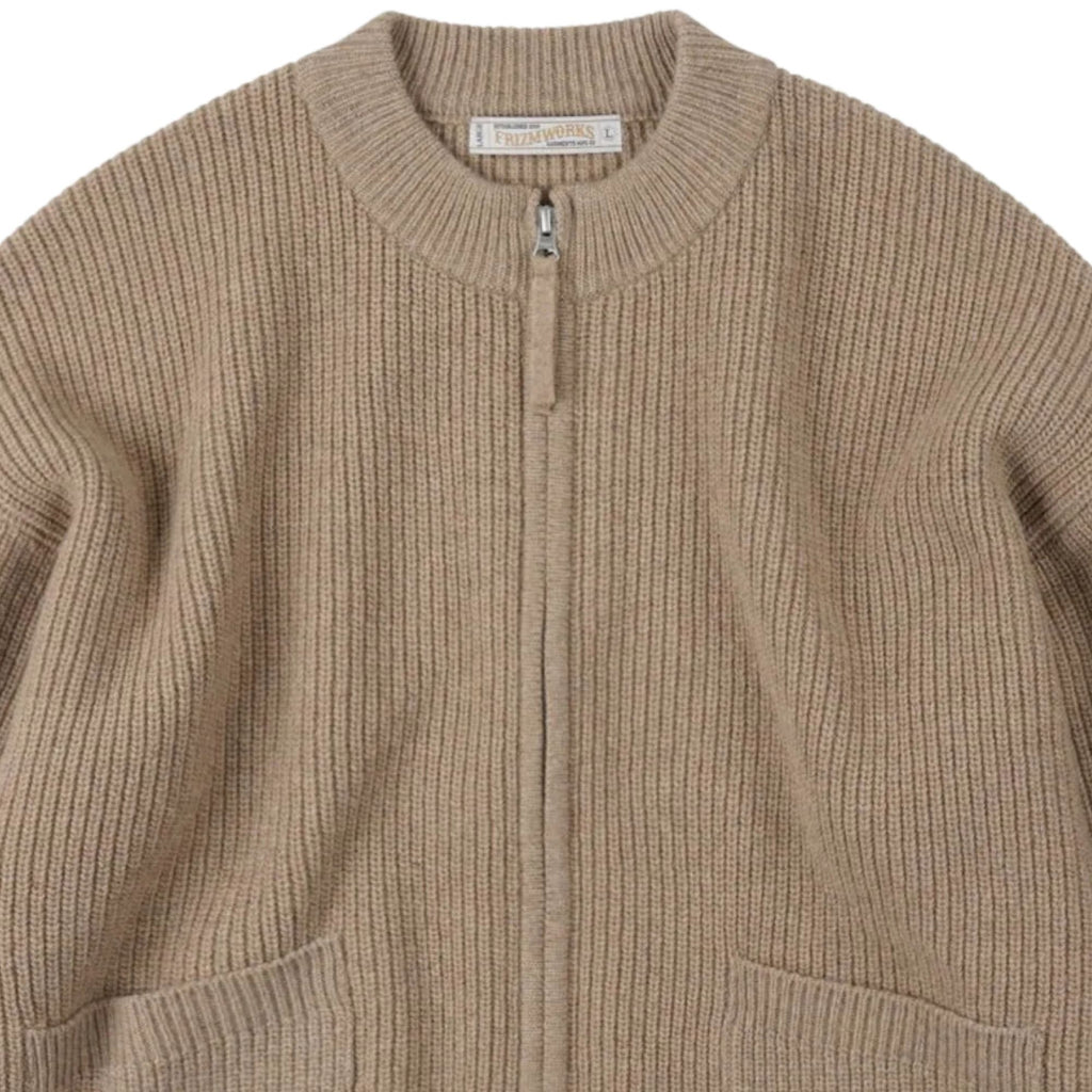 FrizmWORKS Wool Deck Zip Up Cardigan - Oatmeal