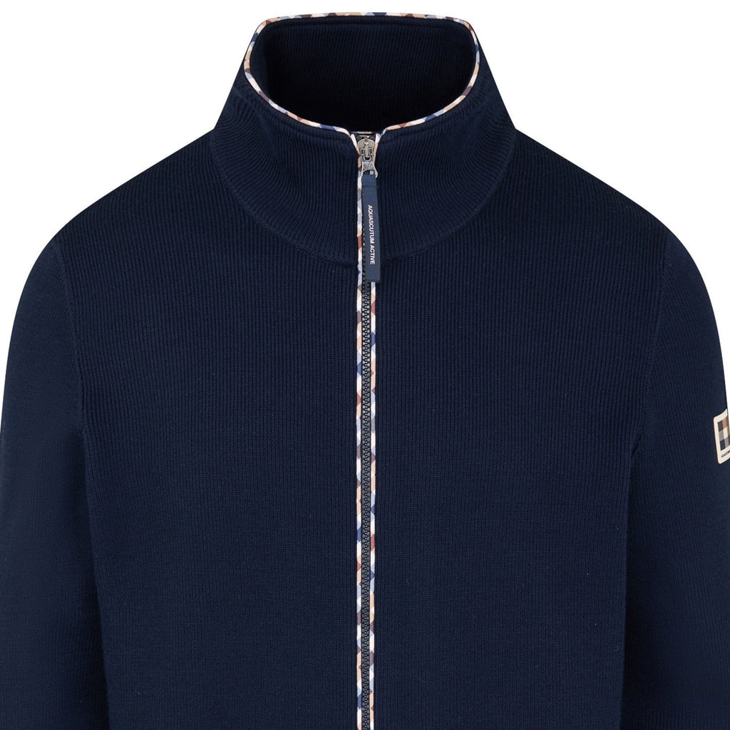 Aquascutum Tubolar FZ Sweater - Navy