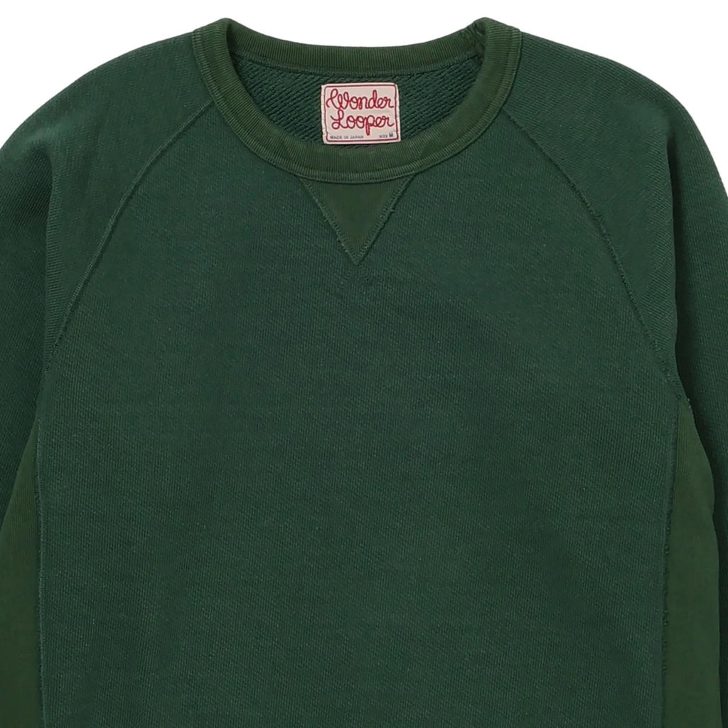 Wonder Looper Double Heavyweight French Terry Pullover Crewneck - Racing Green