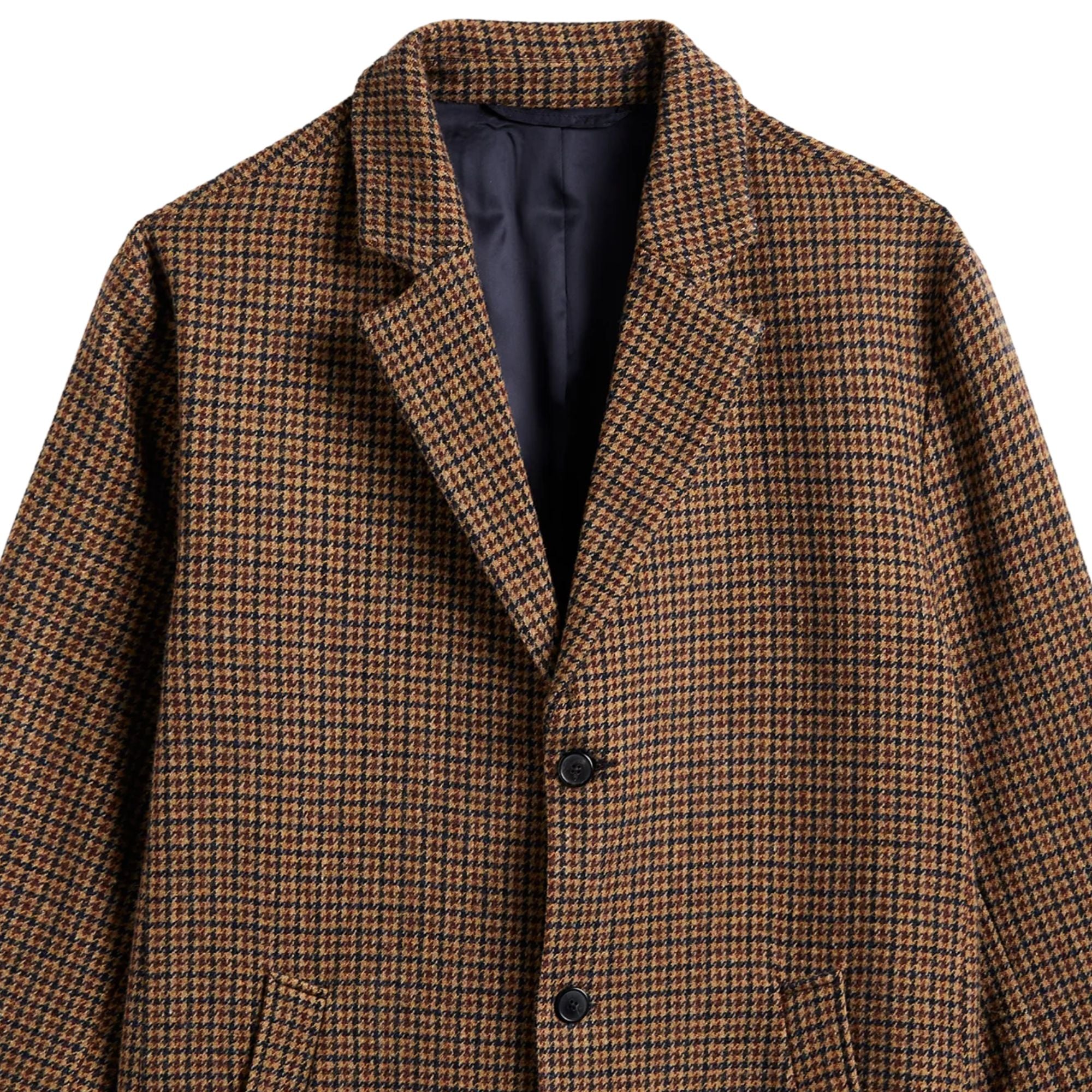 Portuguese Flannel Pied Poule Overcoat - Houndstooth 26054-MULO