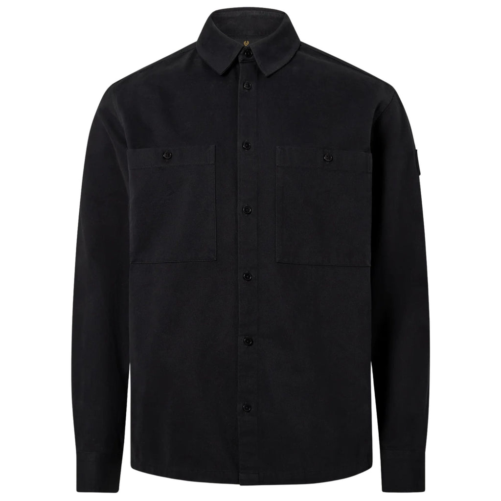 Belstaff Outpost Shirt Cotton Herringbone - Black