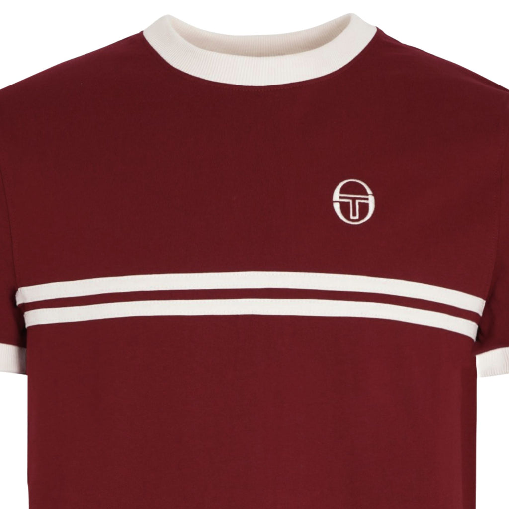 Sergio Tacchini x Stuarts Supermac T-Shirt - Merlot/Buttercream