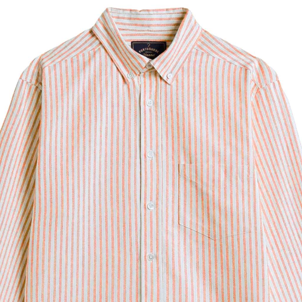 Portuguese Flannel Montebelo Stripe Shirt - Salmon