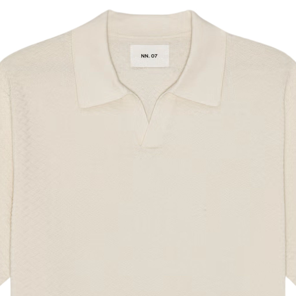 NN07 Paul Textured Stitch Polo - Ivory