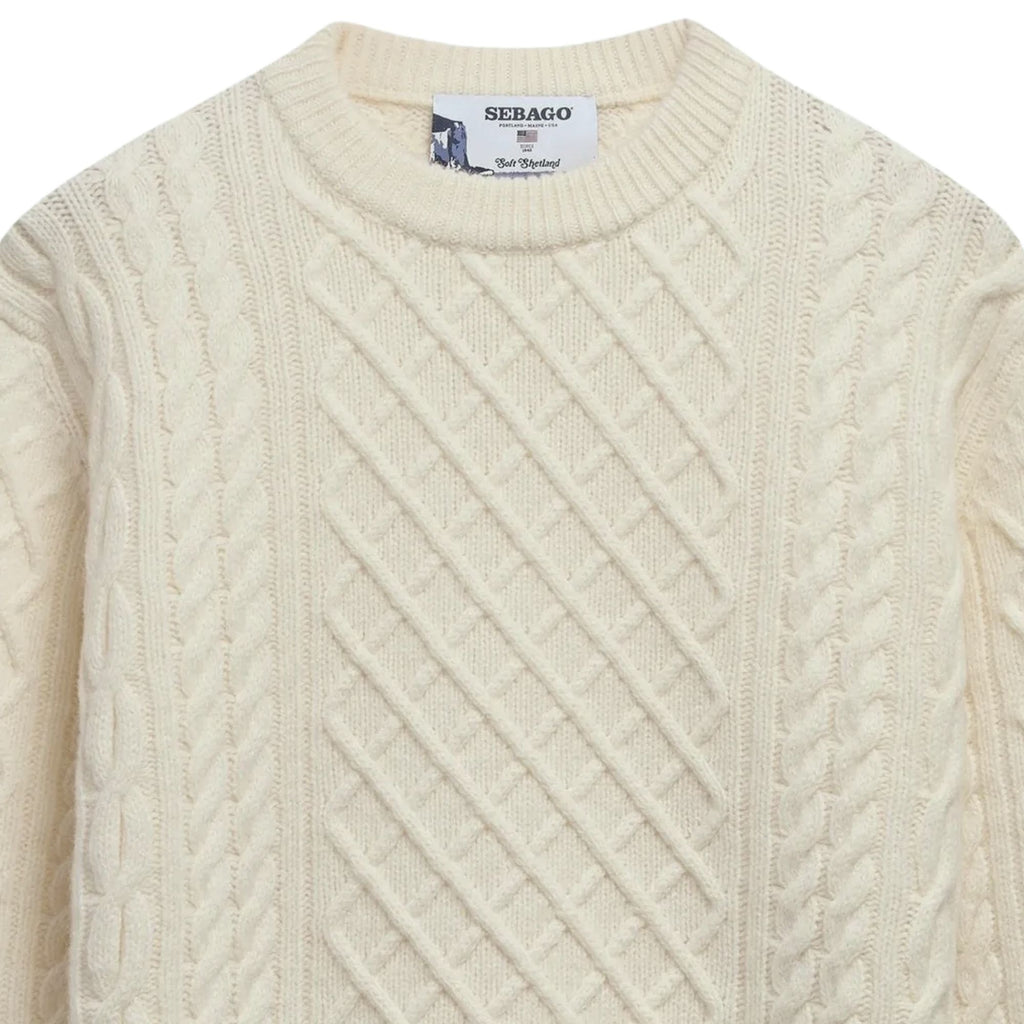 Sebago Flemish Irish Cable-Knit Sweater - White Antique