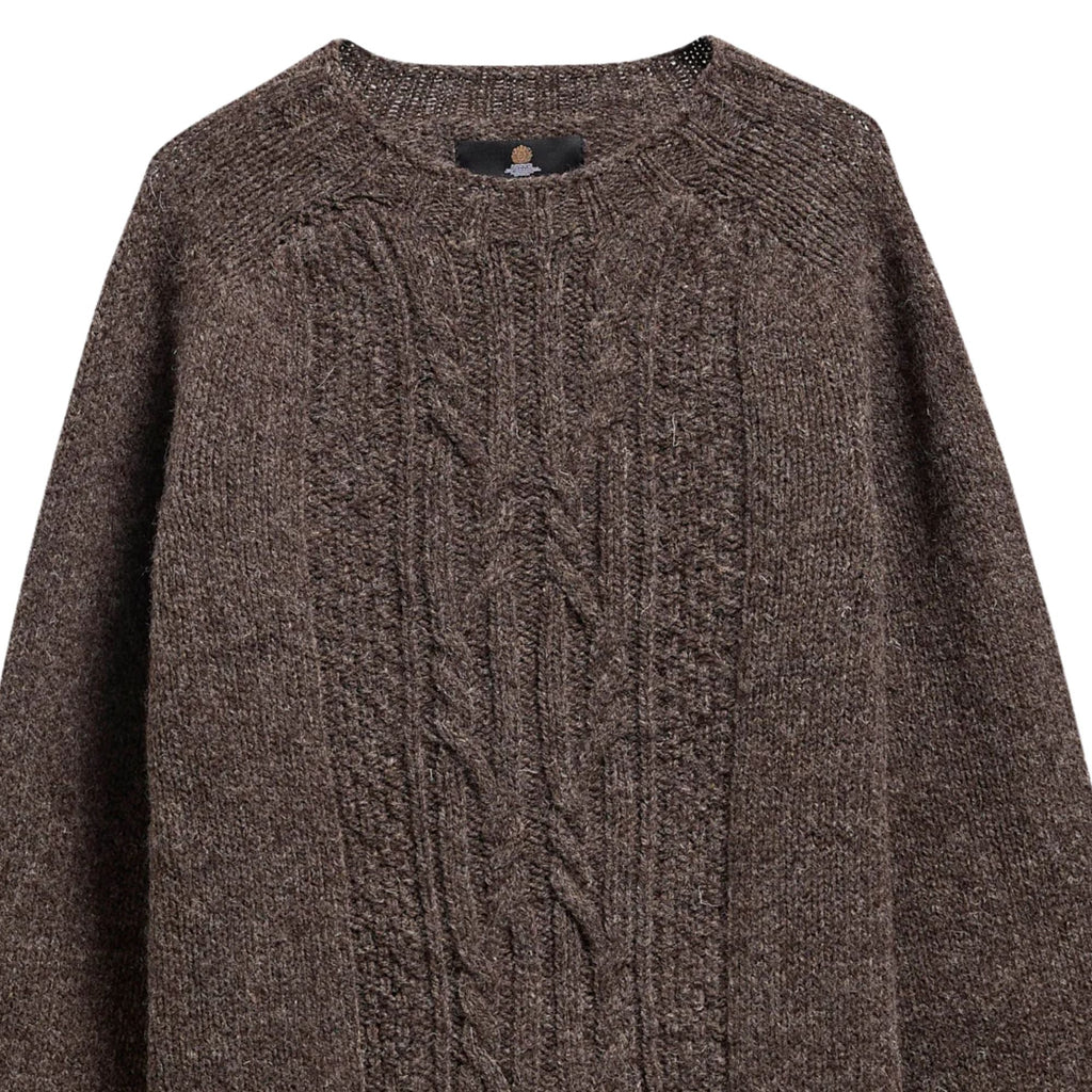 Barbour	Natural Yarm Cable Crew Jumper - Medium Brown