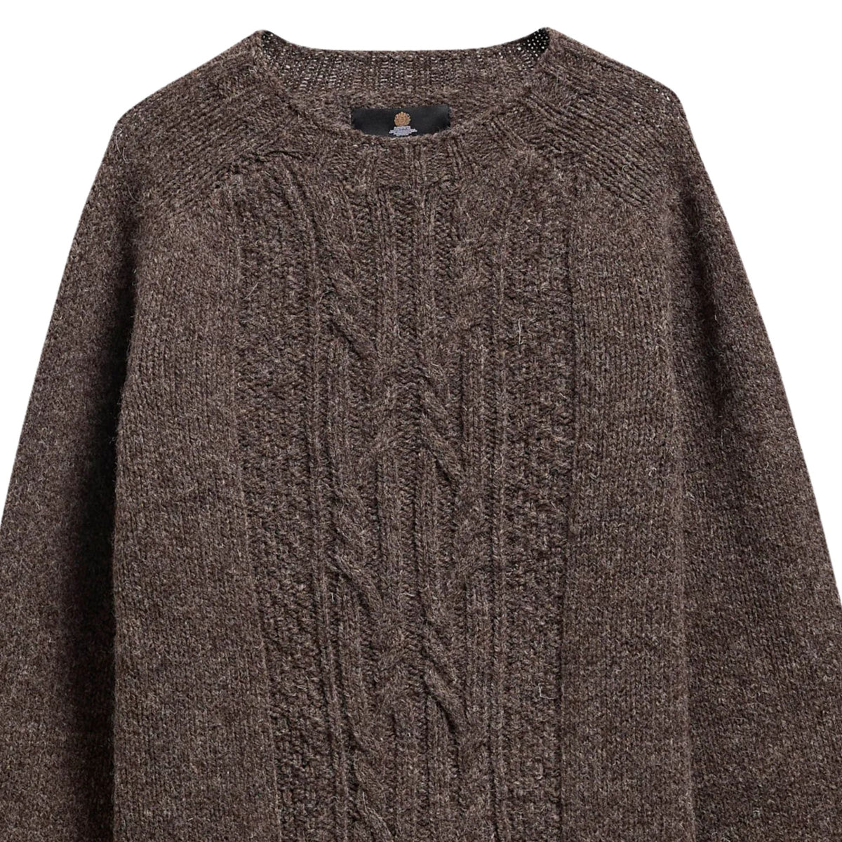 Barbour	Natural Yarm Cable Crew Jumper - Medium Brown