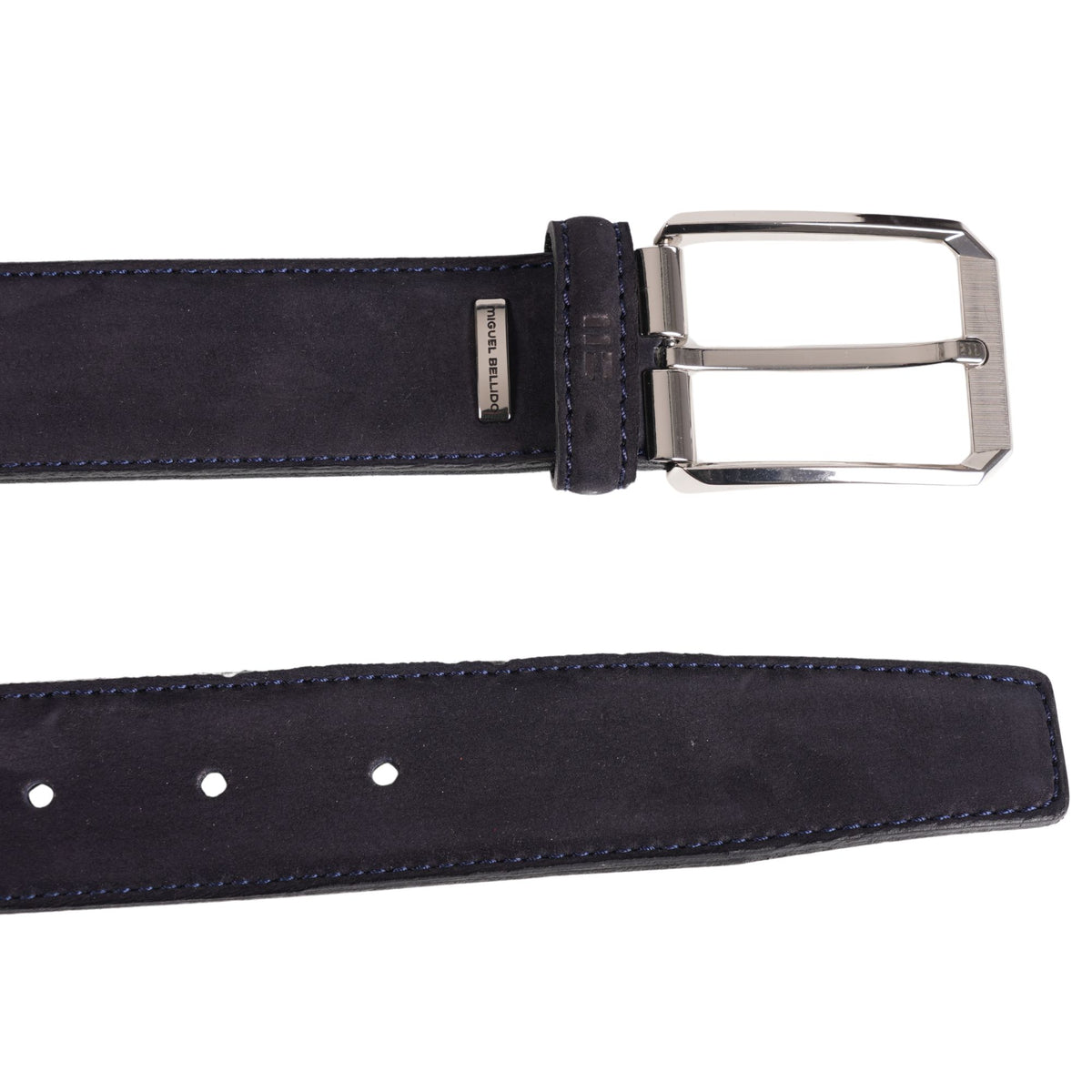 Miguel Bellido Belts Suede Belt - Navy Blue