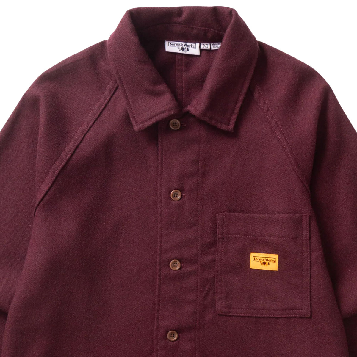 Service Works Flannel FOH Overshirt - Burgundy