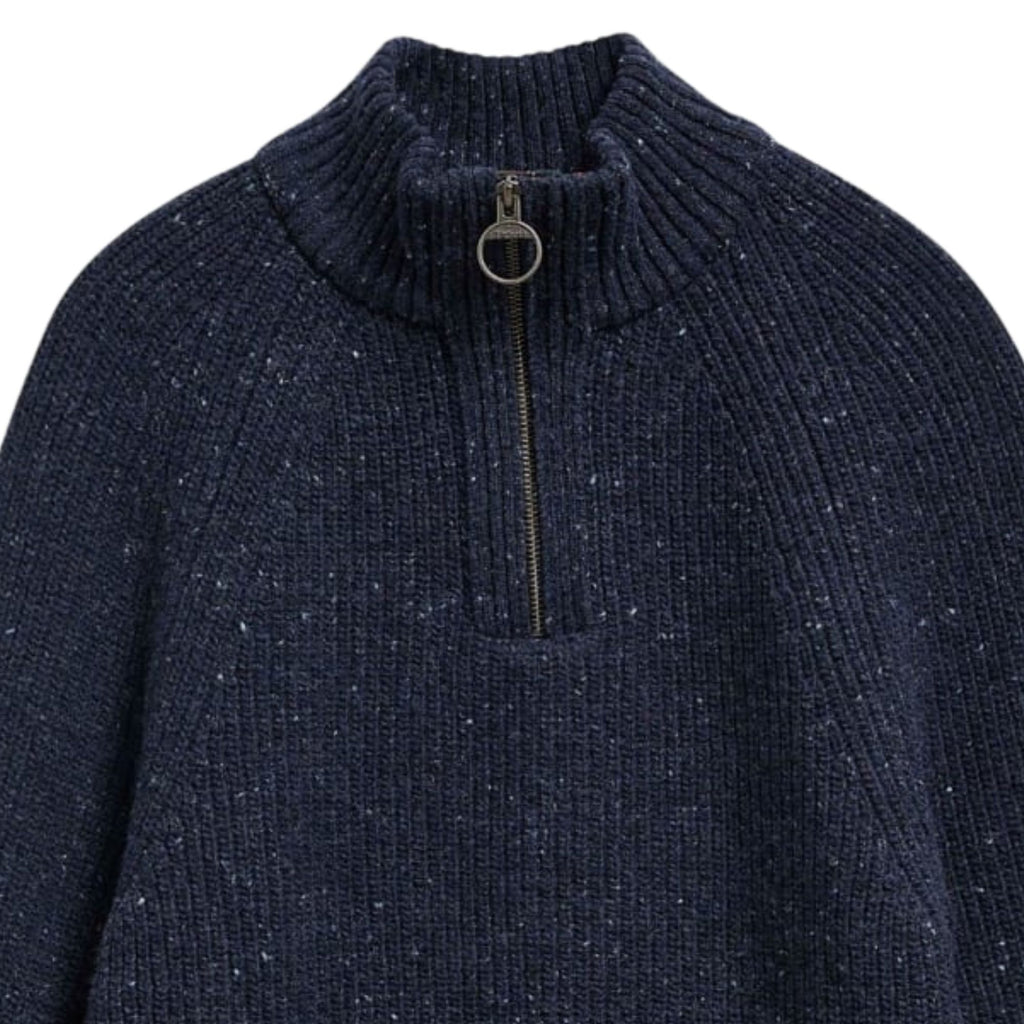 Barbour Fleck Half Zip - Navy