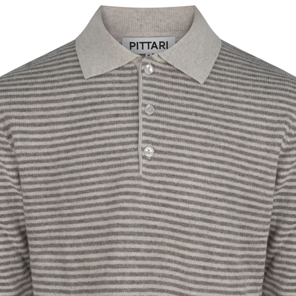 Pittari Trent Long Sleeved Lambswool Polo - Clay/Vole