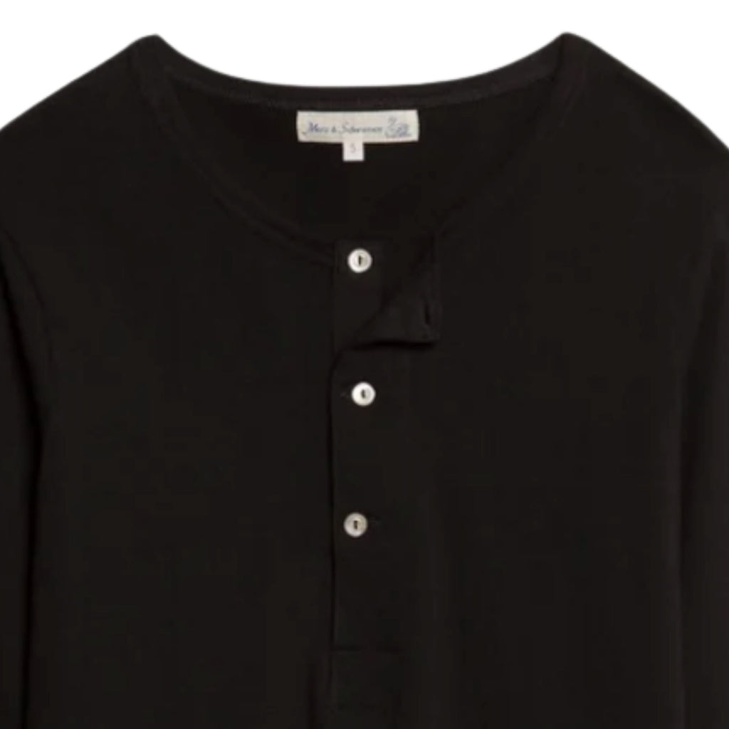 2M06 Vintage Machine Refined Classic Fit Long Sleeve Henley - Deep Black