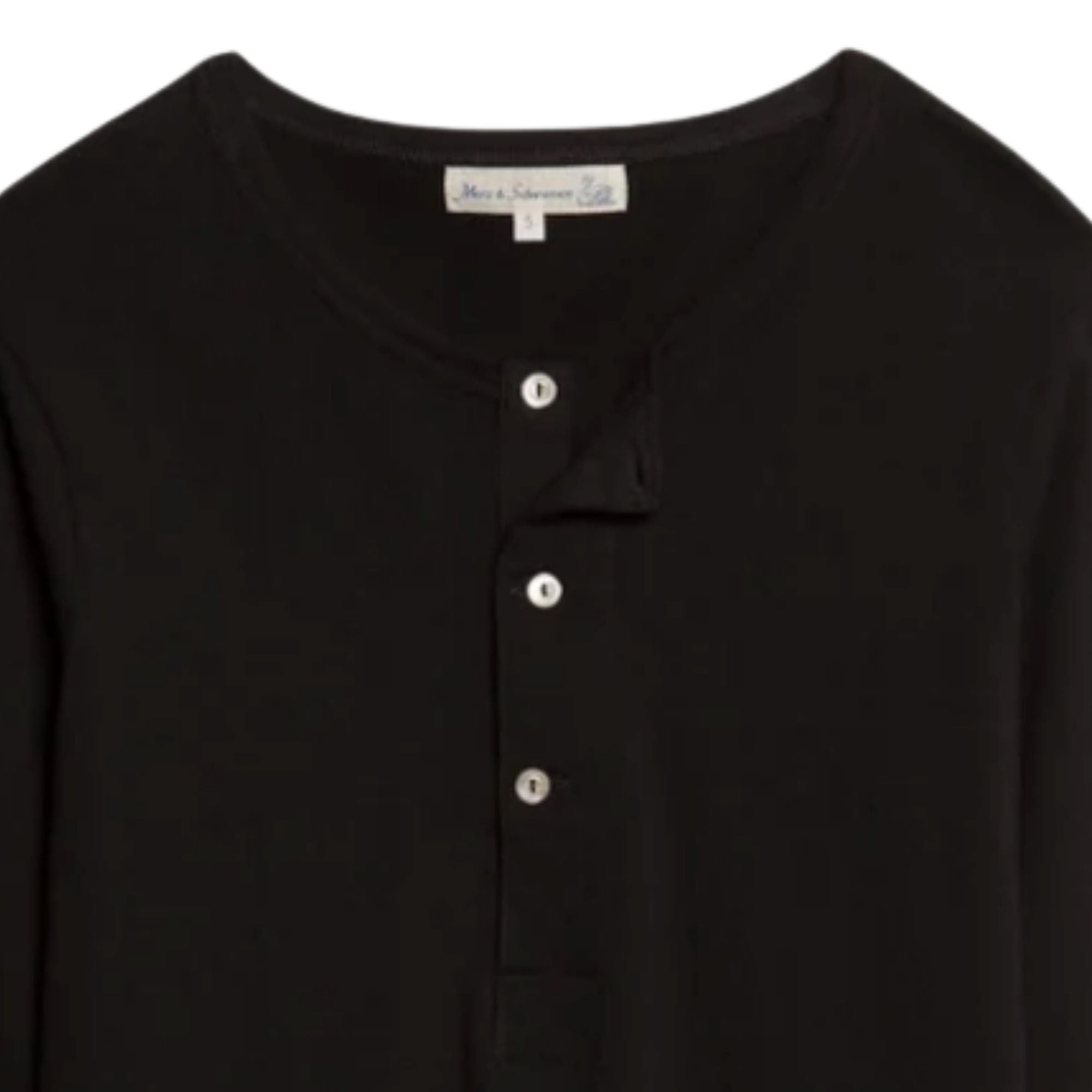 2M06 Vintage Machine Refined Classic Fit Long Sleeve Henley - Deep Black