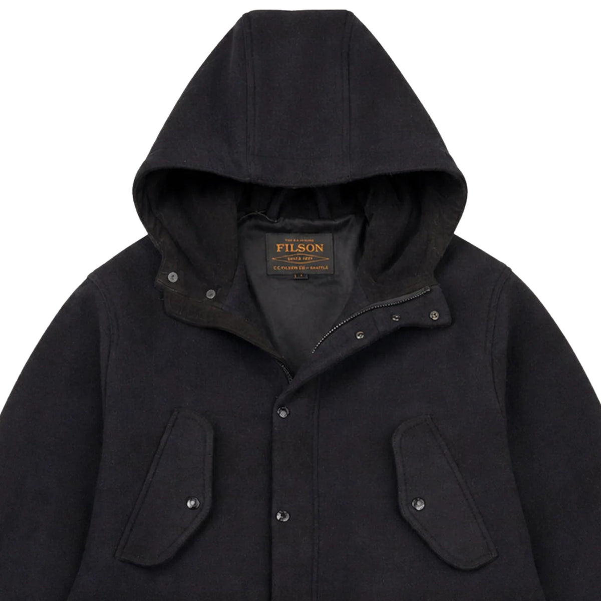 Filson Cascade Wool Mountain Parka - Navy/Black Plaid