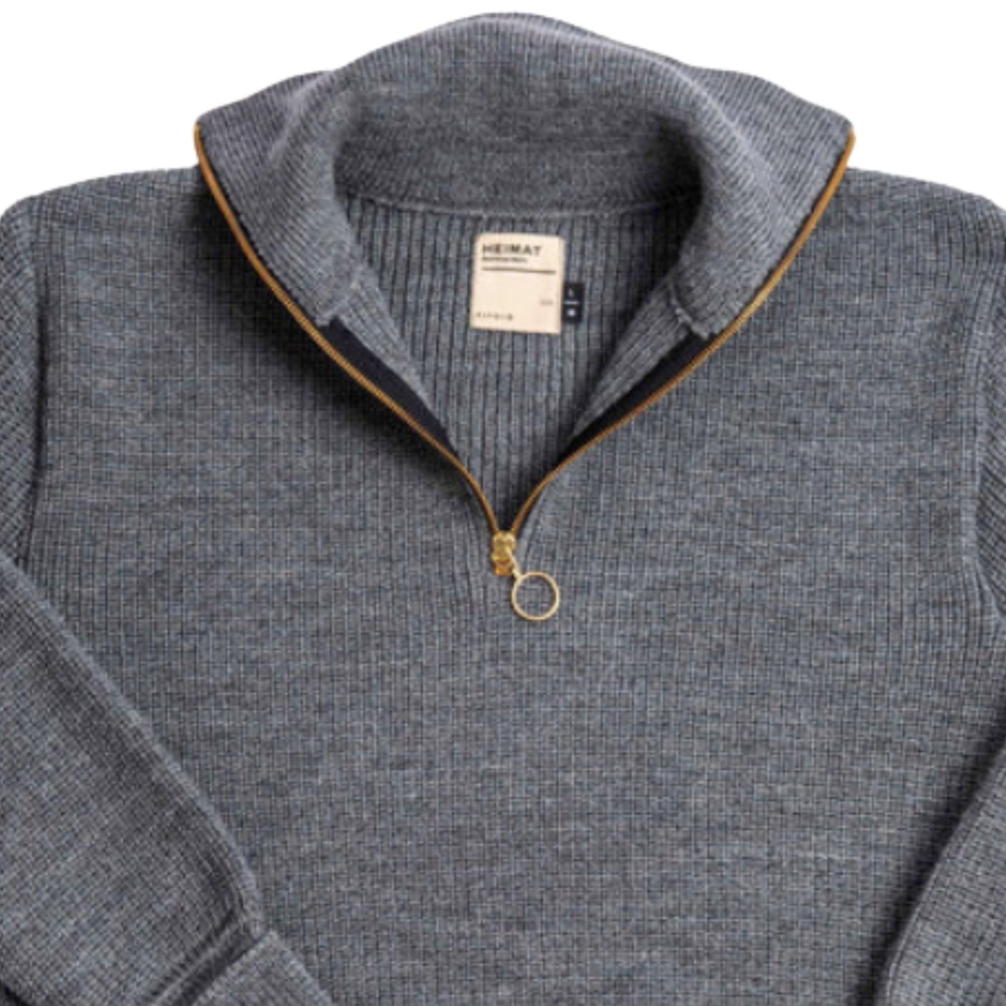 Heimat Virgin Wool Skipper Sweater - Battleship Grey SKIP-GRY