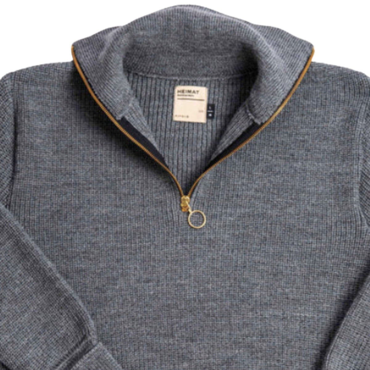 Heimat Virgin Wool Skipper Sweater - Battleship Grey