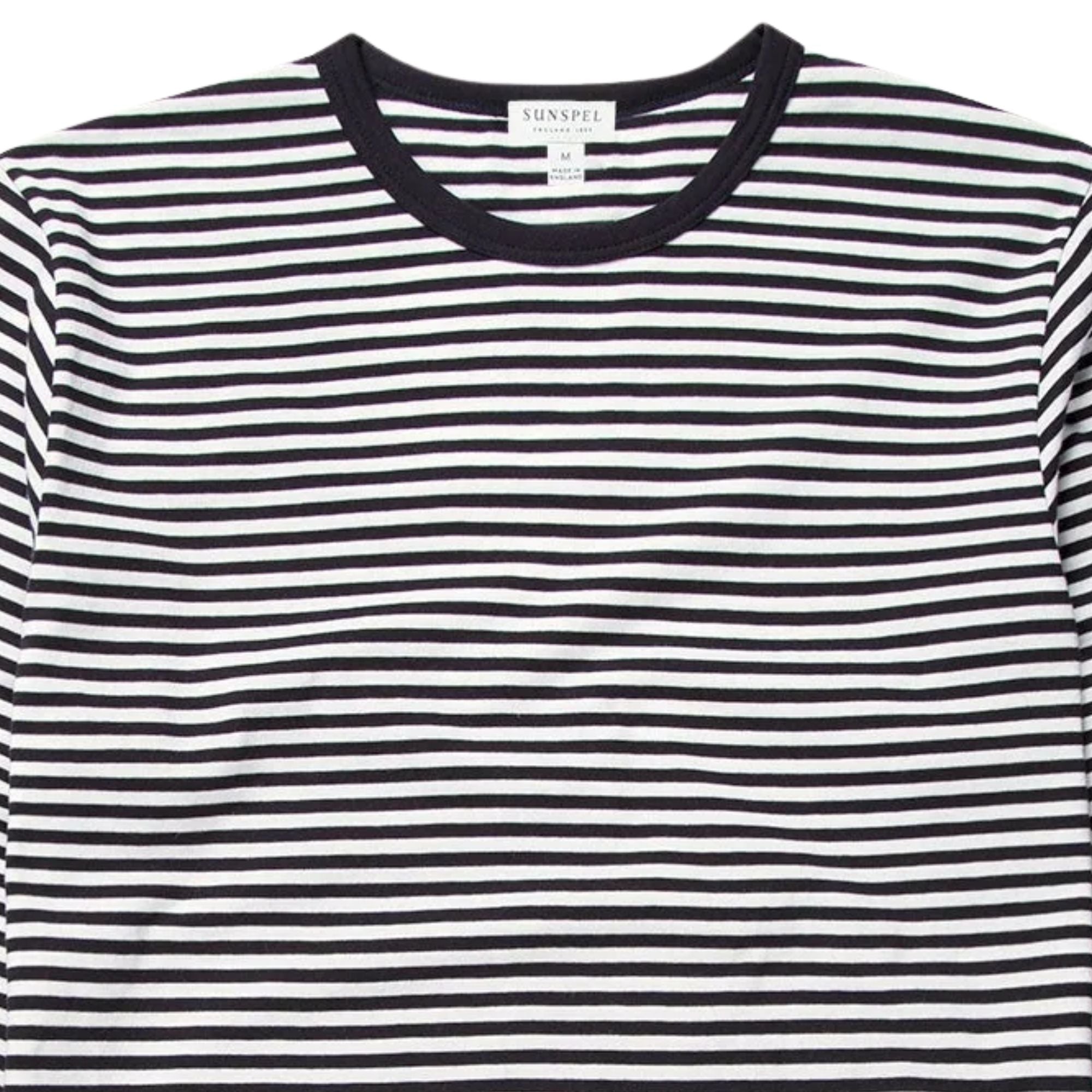 Long Sleeve Classic T‑shirt - White/Navy