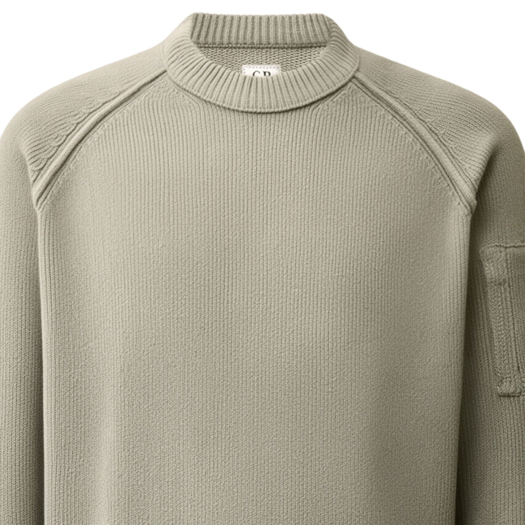 C.P Company Chenille Cotton Lens Crewneck Sweater - Ermine