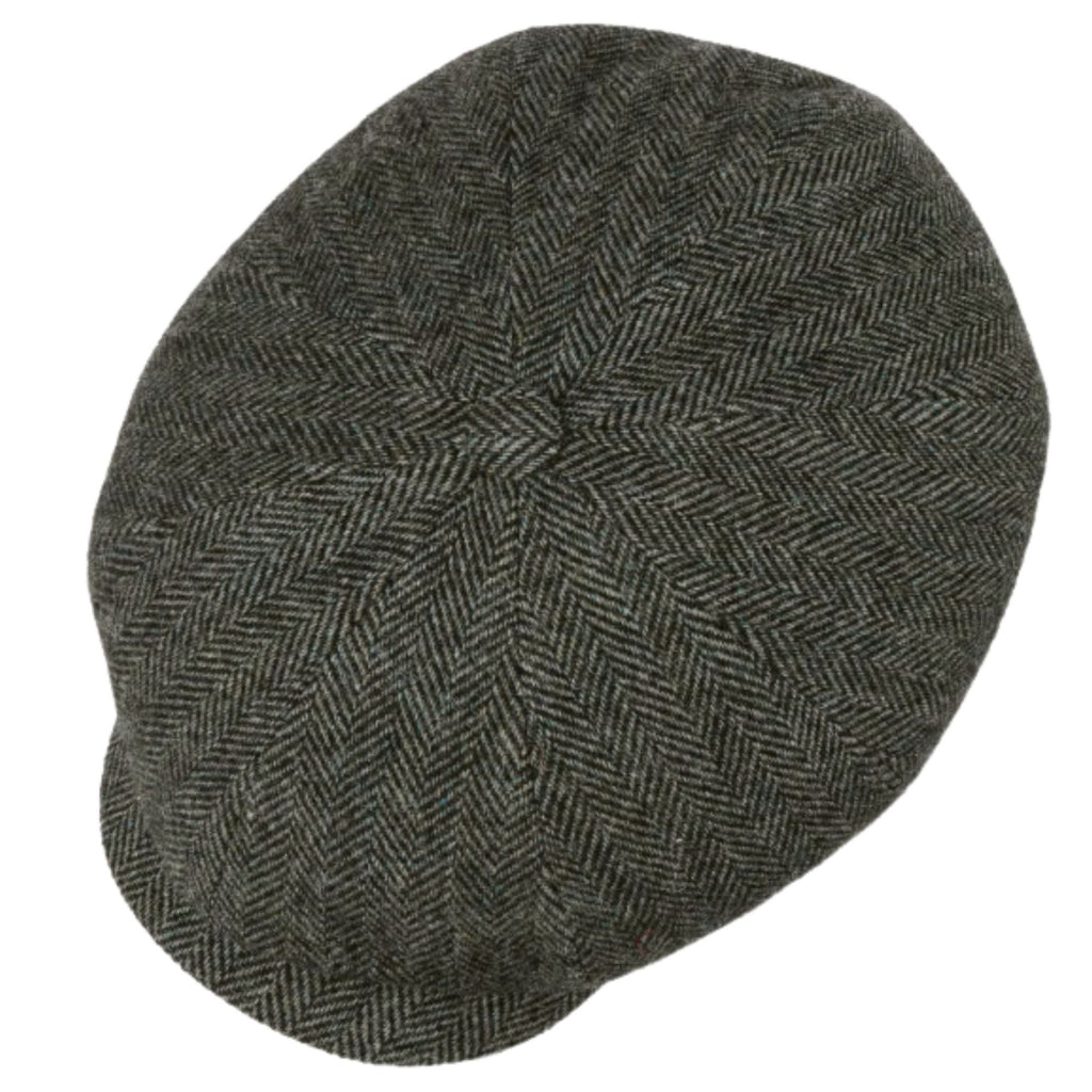 Stetson Hats Hatteras Classic Wool Flat Cap - Grey/Black