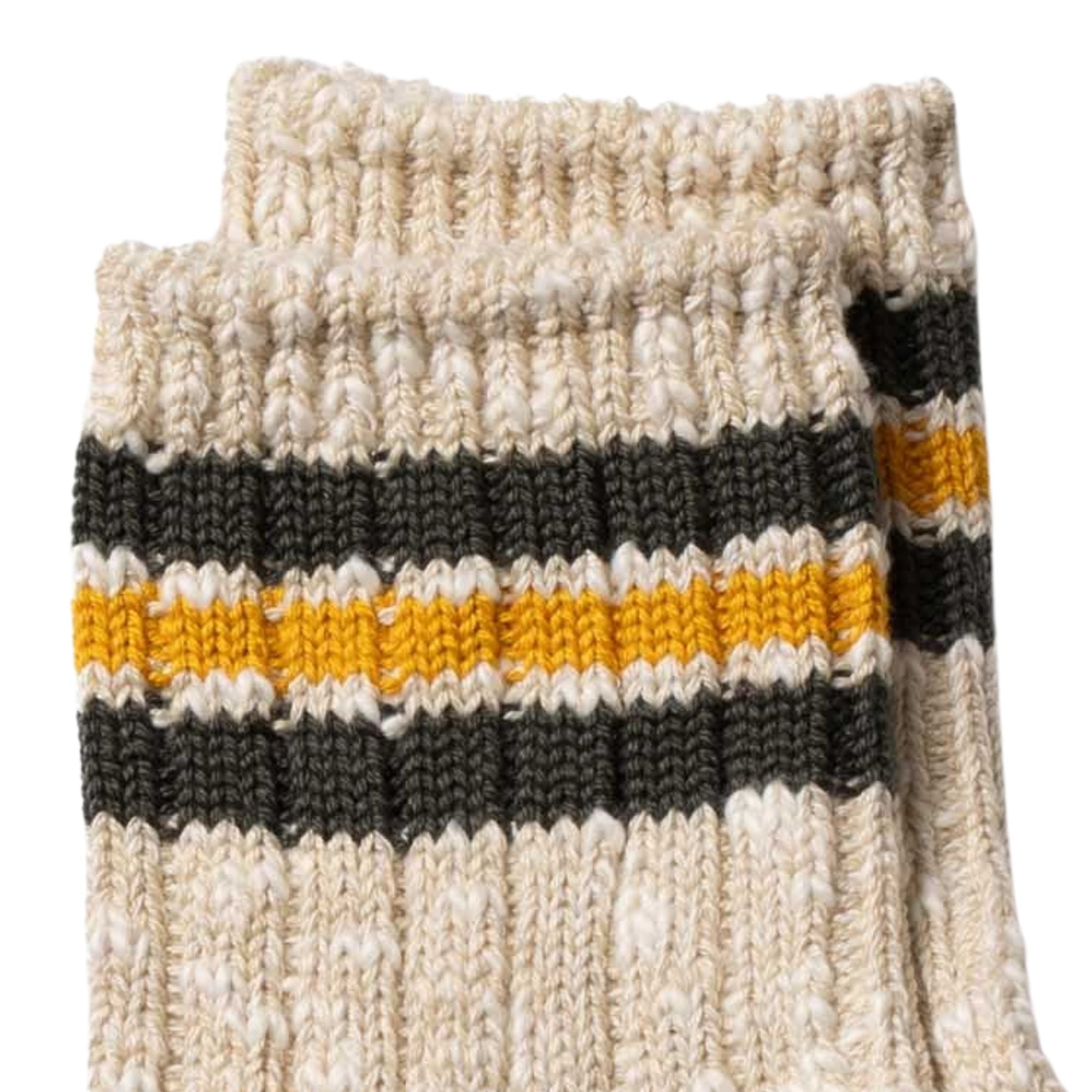 Stripes Short Slub Socks - Beige