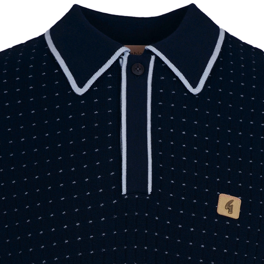 Gabicci Vintage Osbourne Knit Polo - Navy