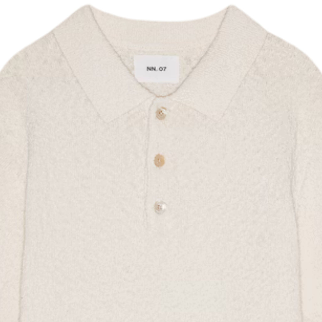 Randy Boucle Yarn Polo - Ecru