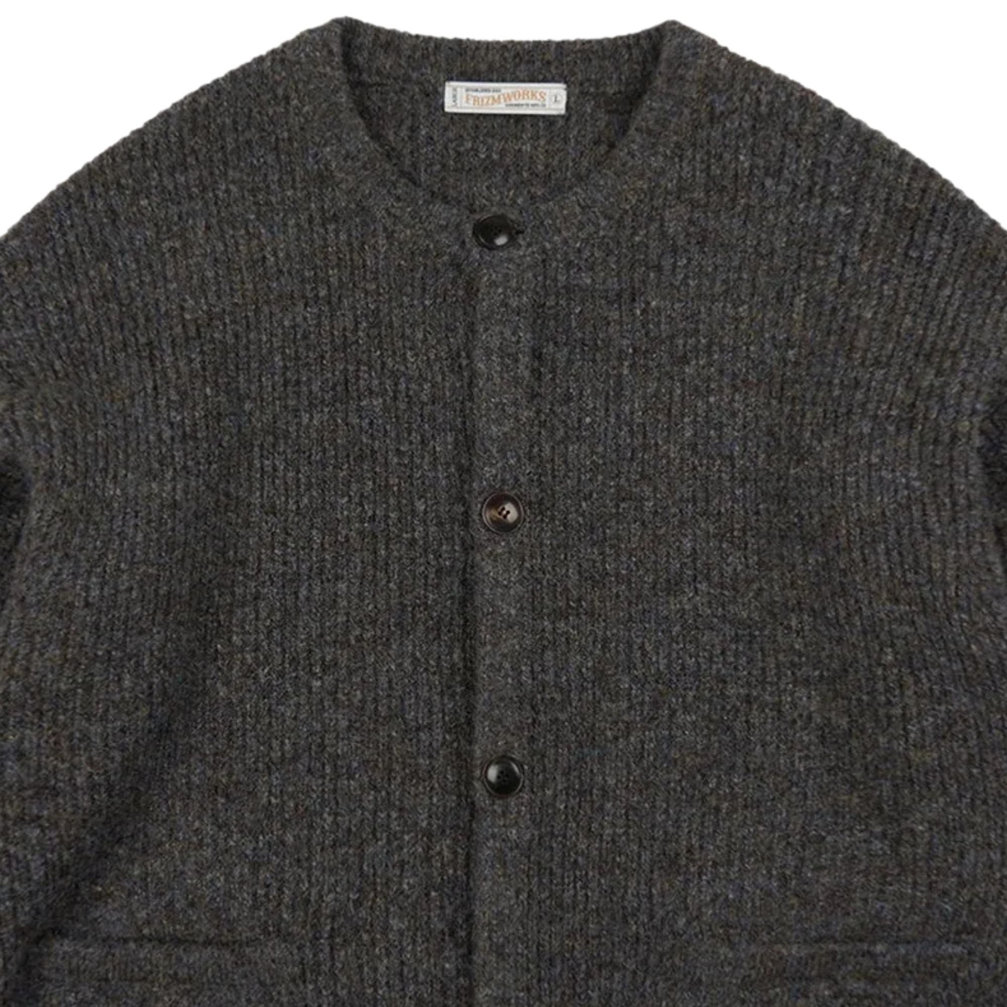Frizmworks Brushed Wool Round Cardigan - Brown