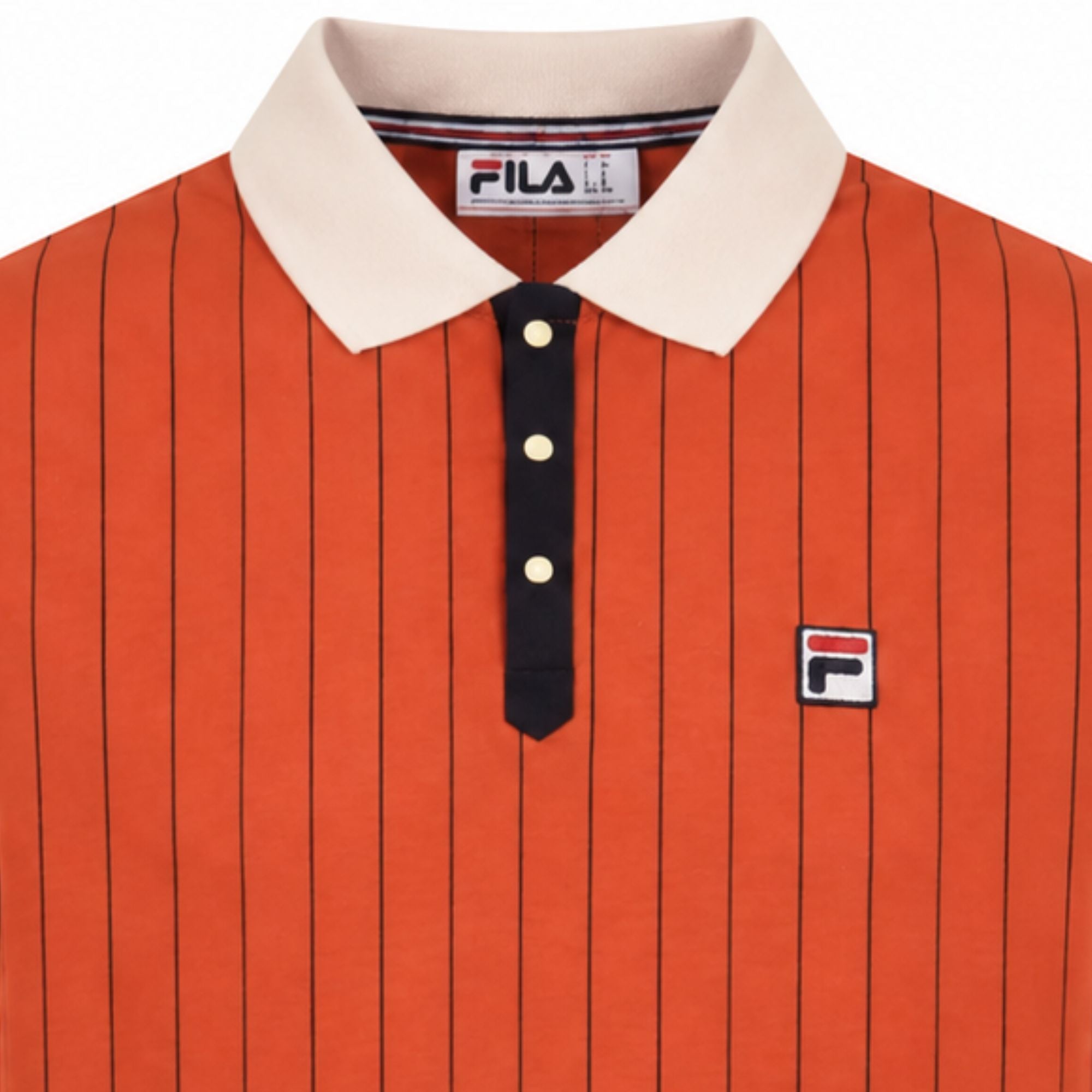 Fila Vintage BB1 Classic Vintage Striped Polo Shirt - Ochre