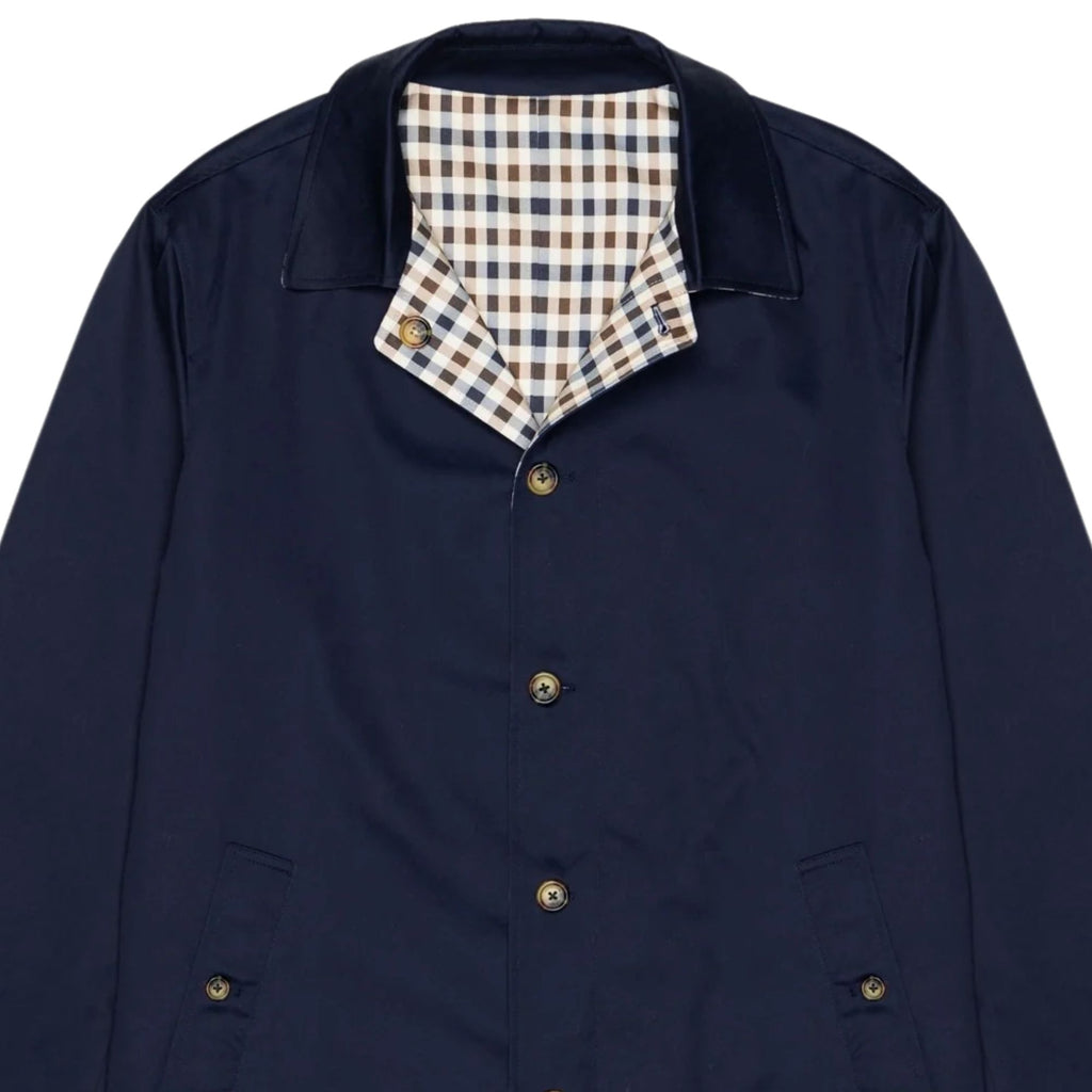 Aquascutum Archival Reversible Mid Coat - Navy