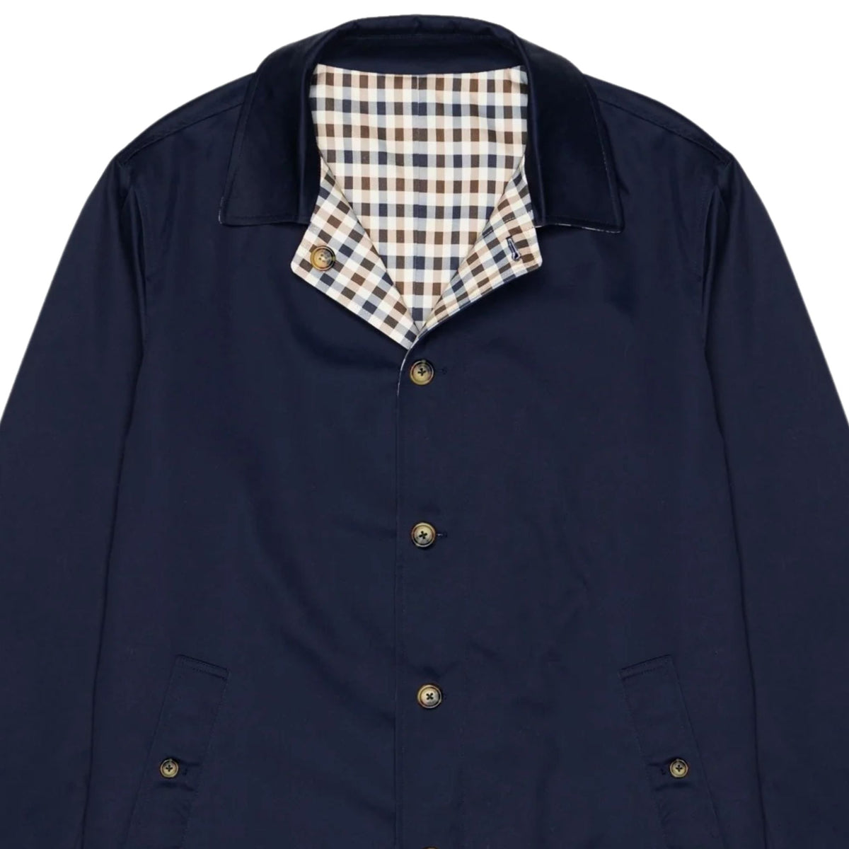 Aquascutum Archival Reversible Mid Coat - Navy