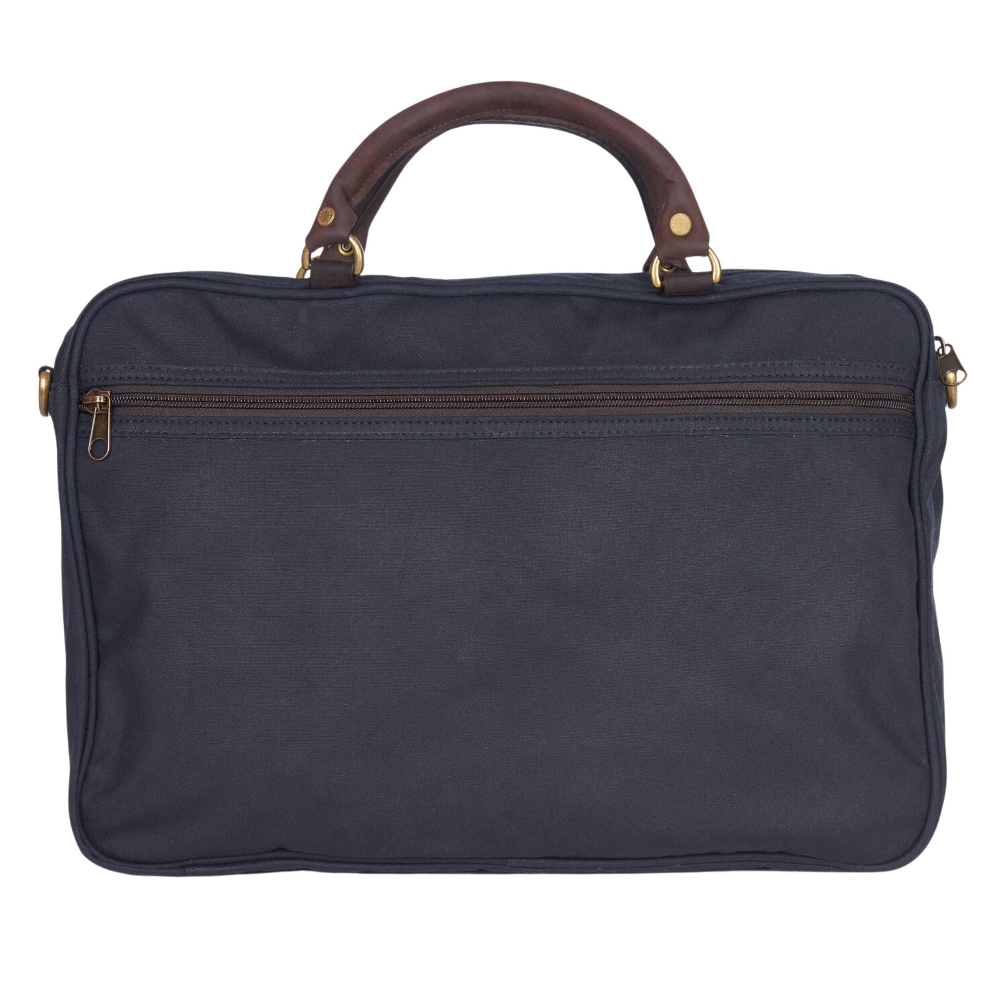 Wax Leather Briefcase - Navy