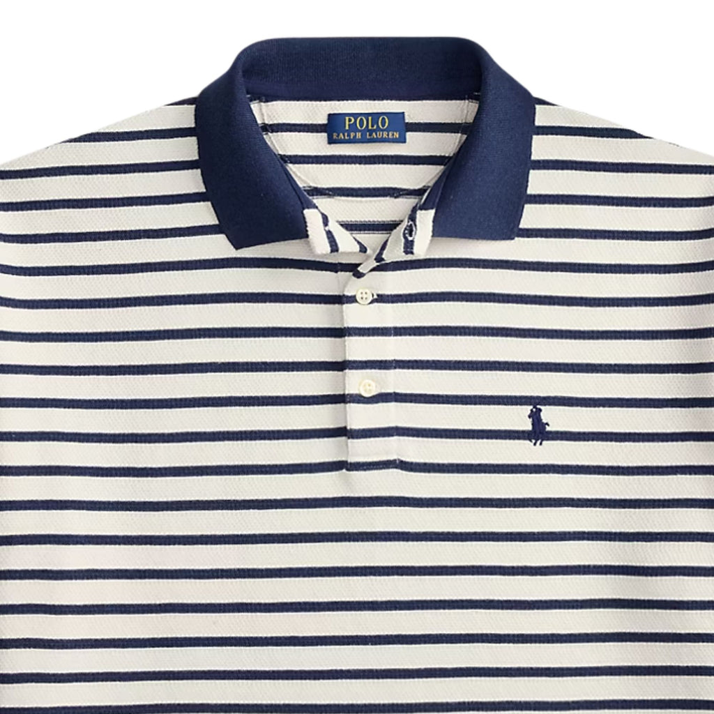Polo Ralph Lauren Relaxed Fit Striped Textured Polo Shirt - Nevis/ Newport Navy