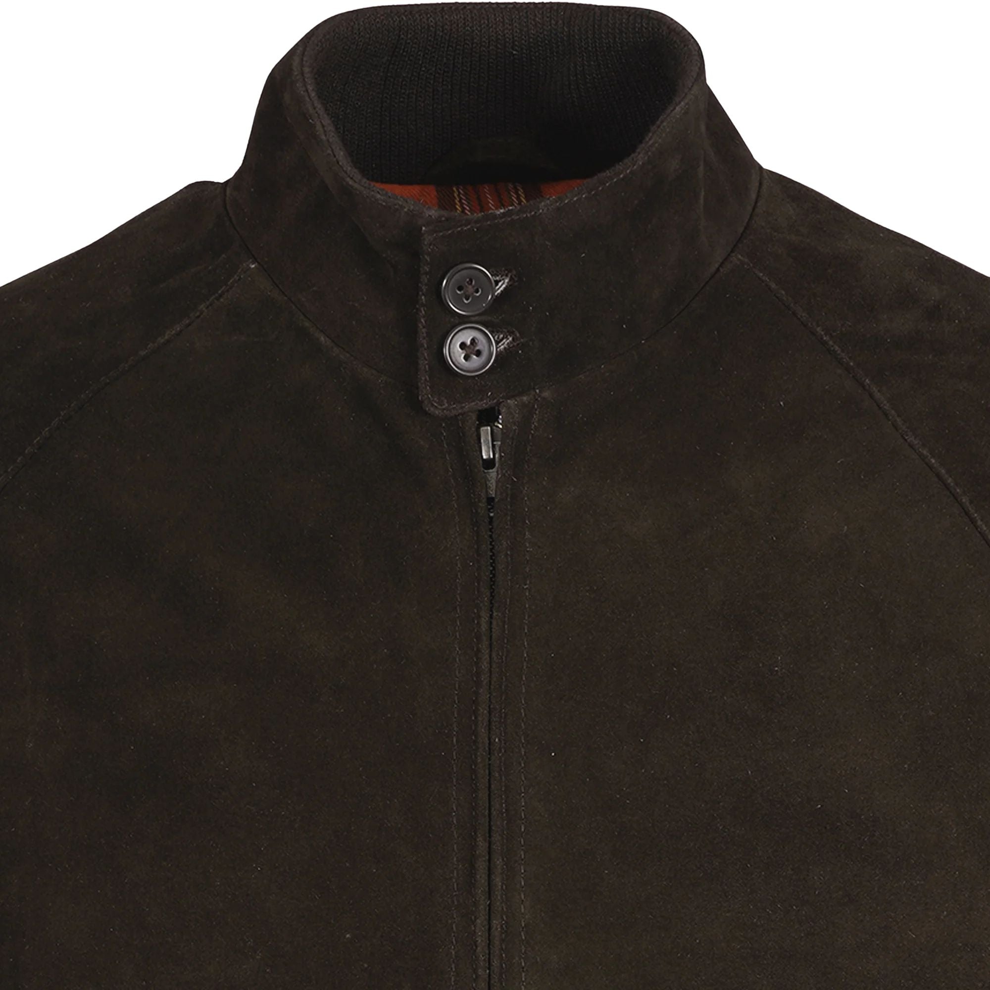 Suede Harrington Jacket - Brown