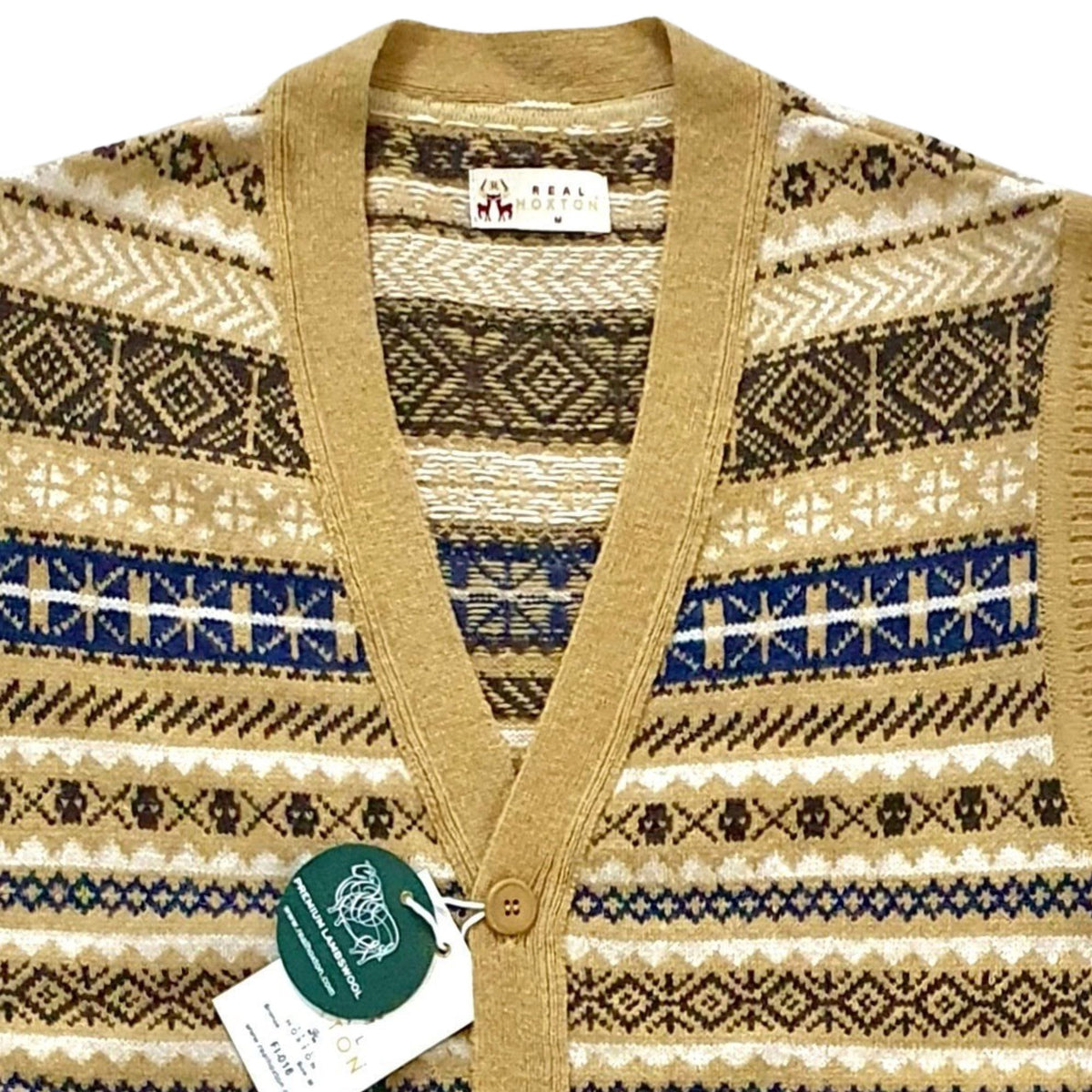 Real Hoxton Fair Isle Sleeveless Cardigan - Bronze