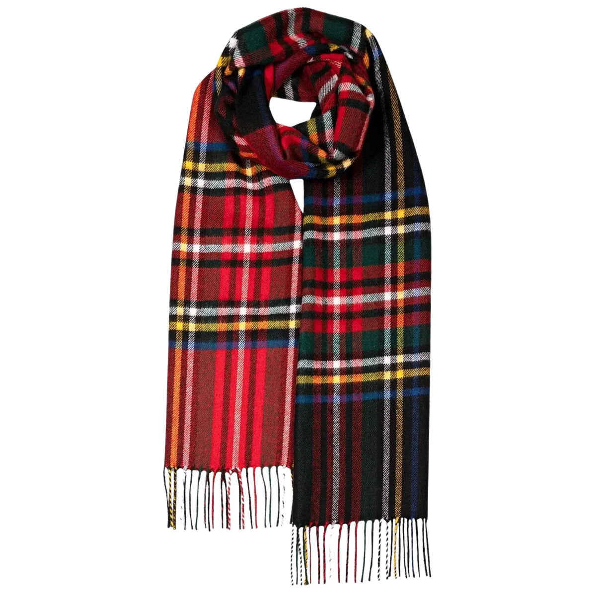 Gloverall Oversized Lambswool Scarf - Black Royal Stewart