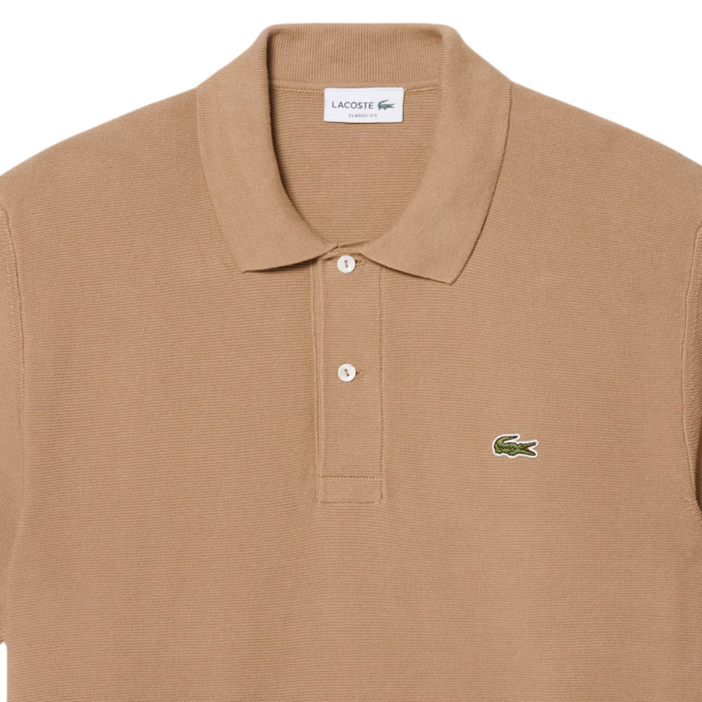 Lacoste Classic Fit Knitted Polo Shirt - Brown