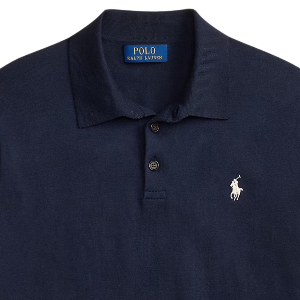Polo Ralph Lauren Cotton Polo Collar Jumper - Navy