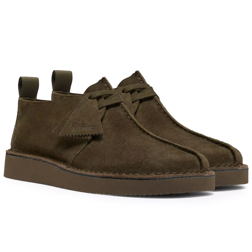 Clarks Originals Desert Treck Shoes - Dark Olive Suede