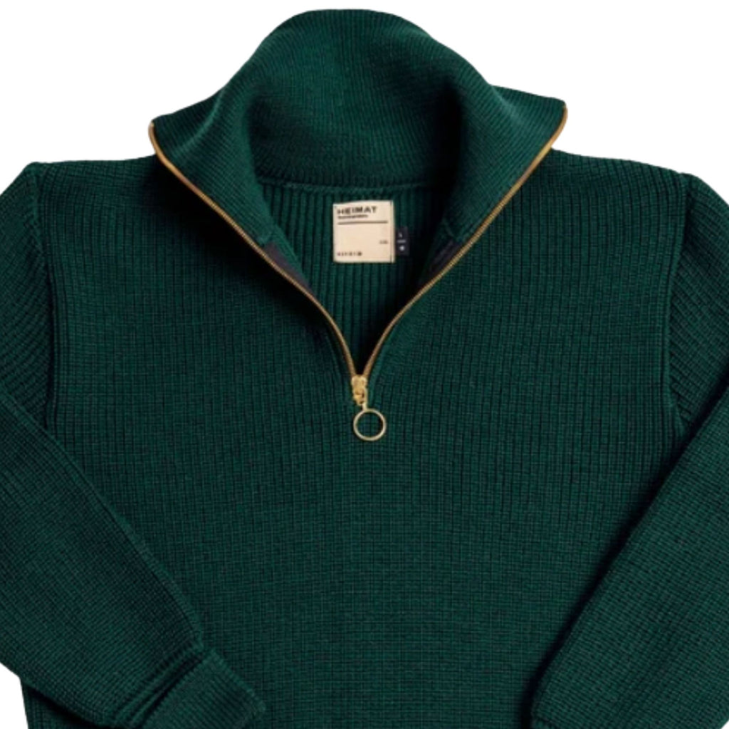 Heimat Virgin Wool Skipper Sweater - Tannen Gruen
