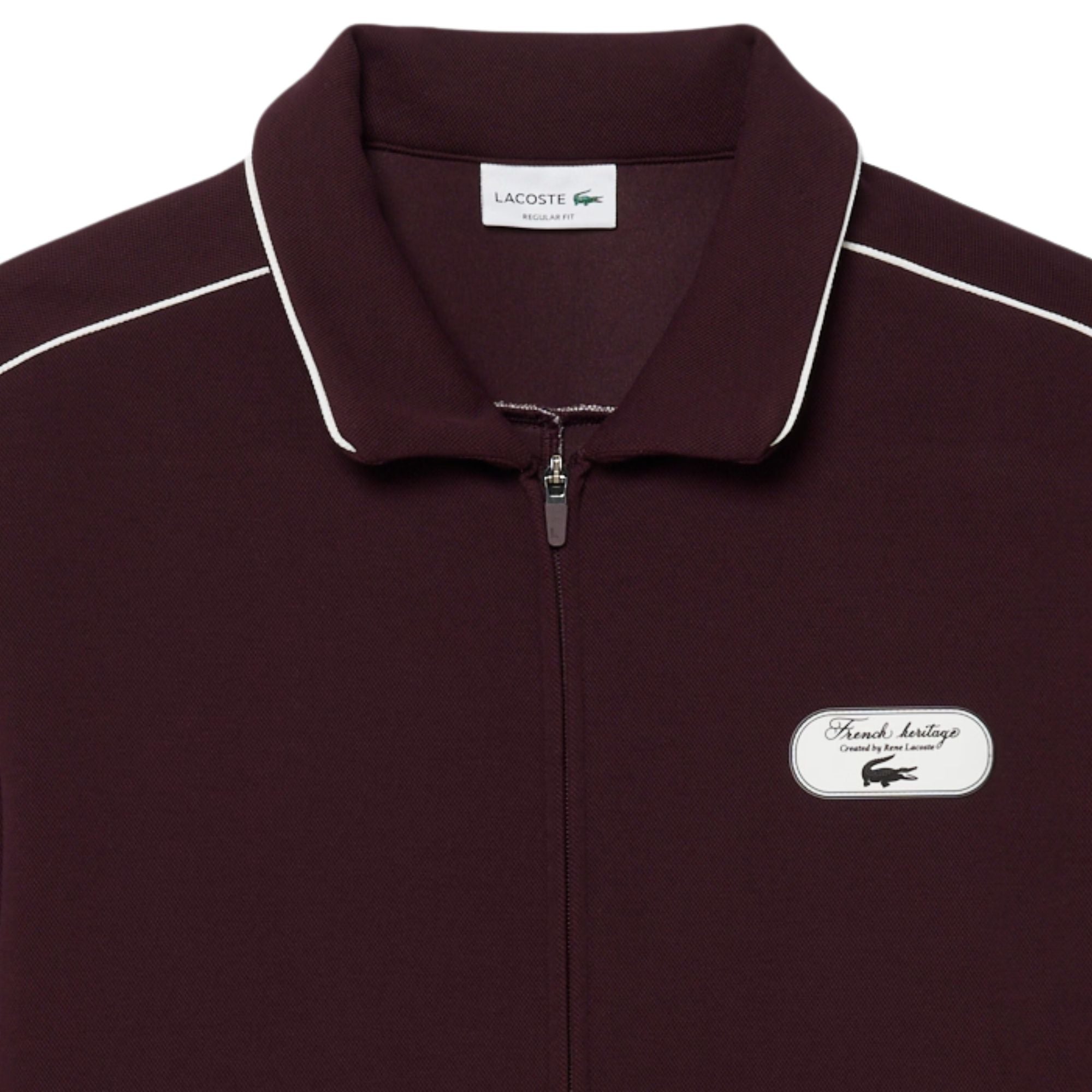 Lacoste Tennis Heritage Zipped Badge Accent Sweatshirt - Merlot