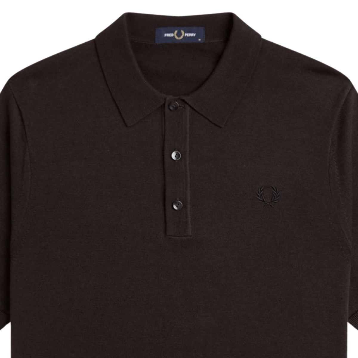 Fred Perry Cotton Knitted Shirt - Rich Brown