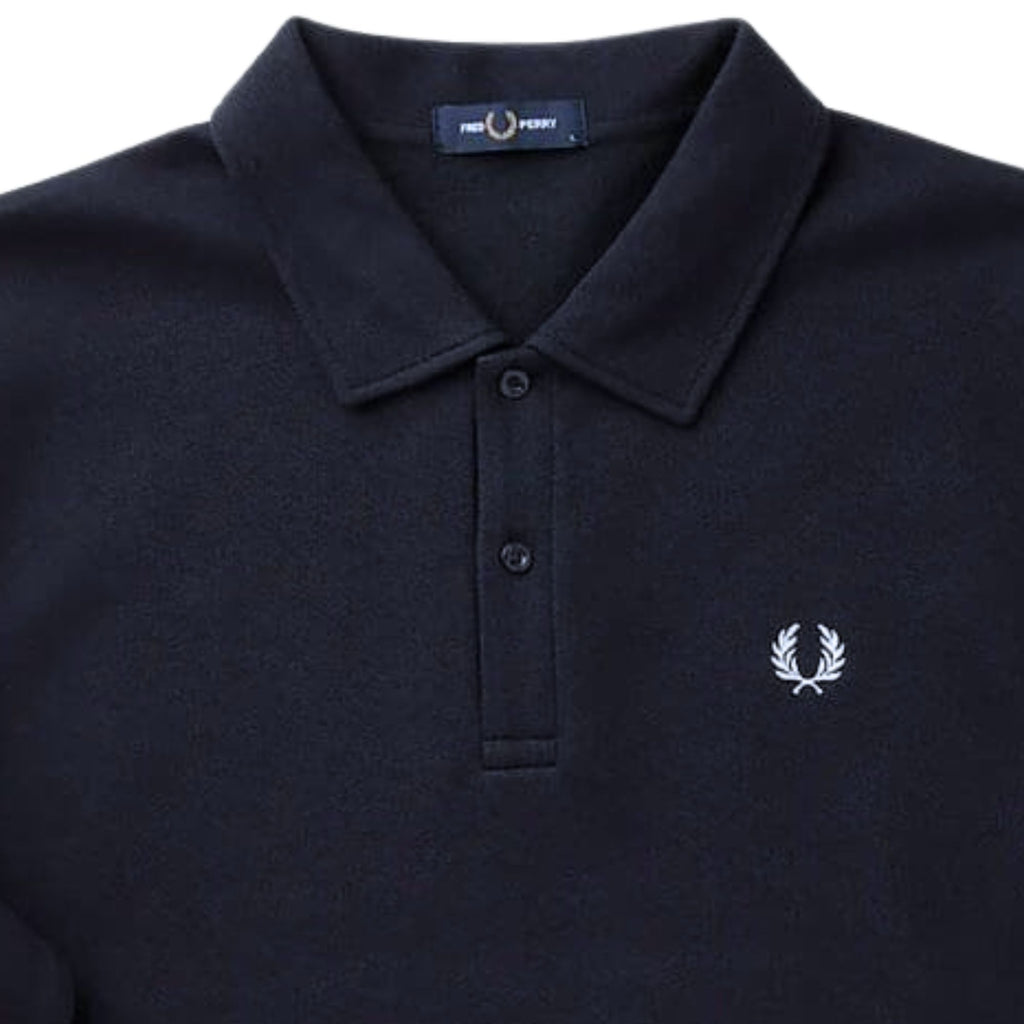 Pique Collared Sweatshirt - Navy