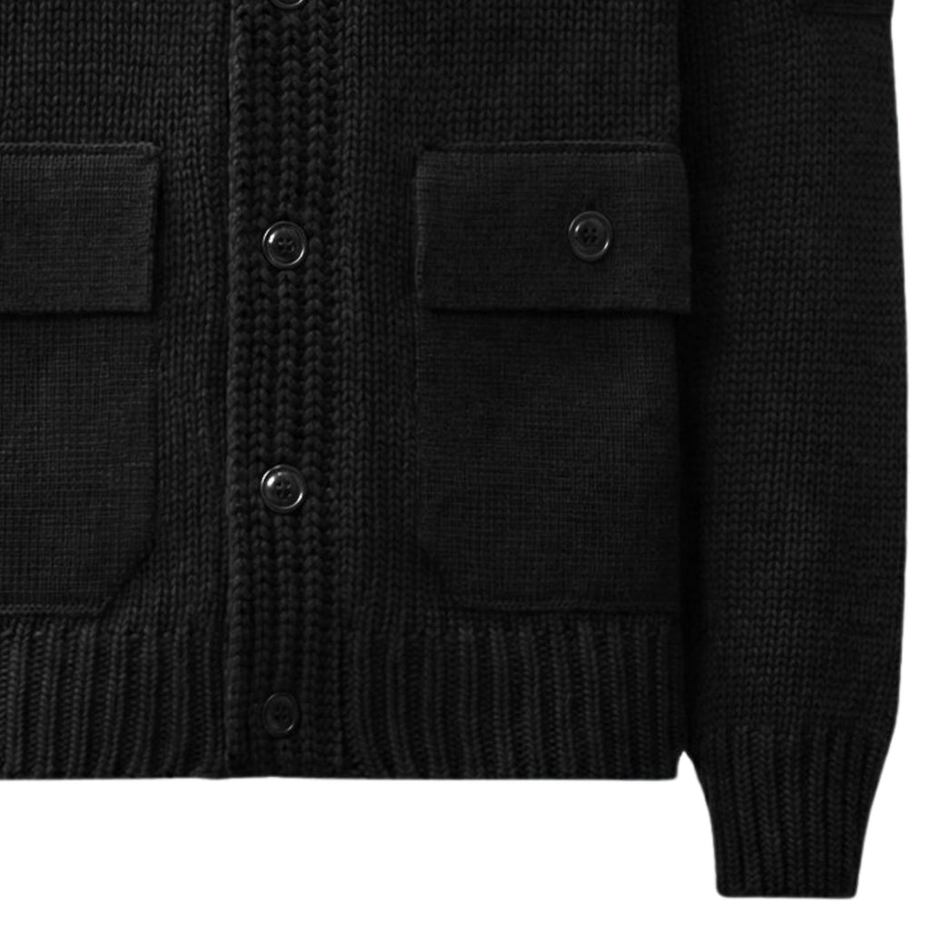 C.P Company Lambswool Lens Button Sweater - Black