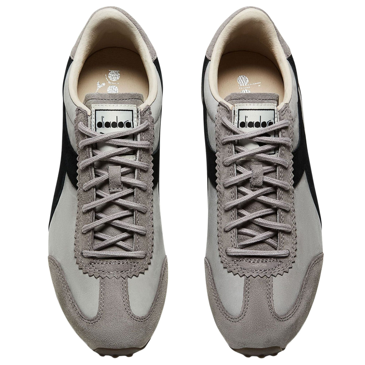Diadora Rally Waxed Trainers - Grey Pewter