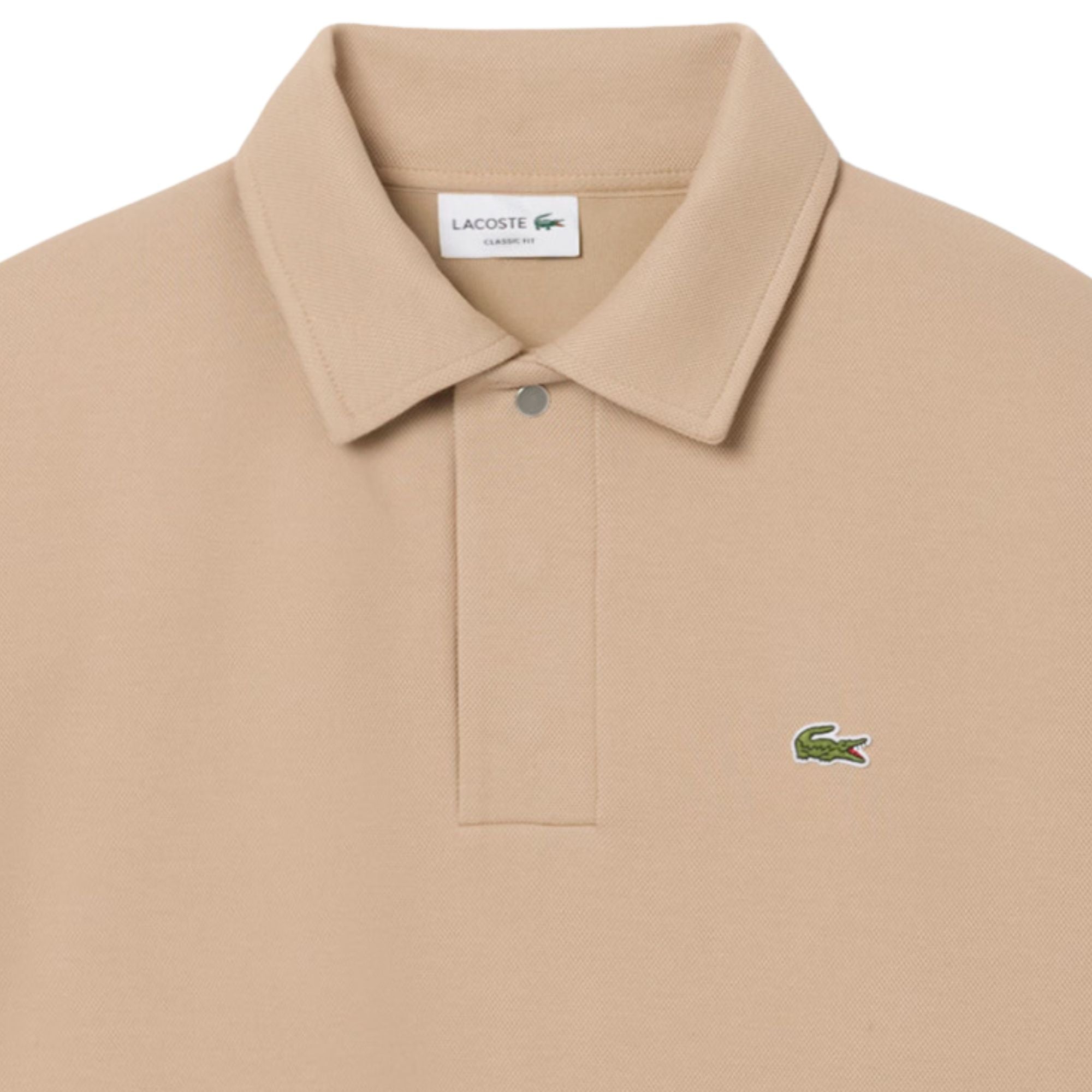 Lacoste Polo Collar Piqué Sweatshirt - Beige
