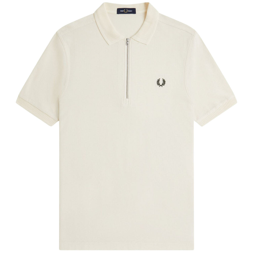 Fred Perry Crepe Pique Polo Shirt - Ecru