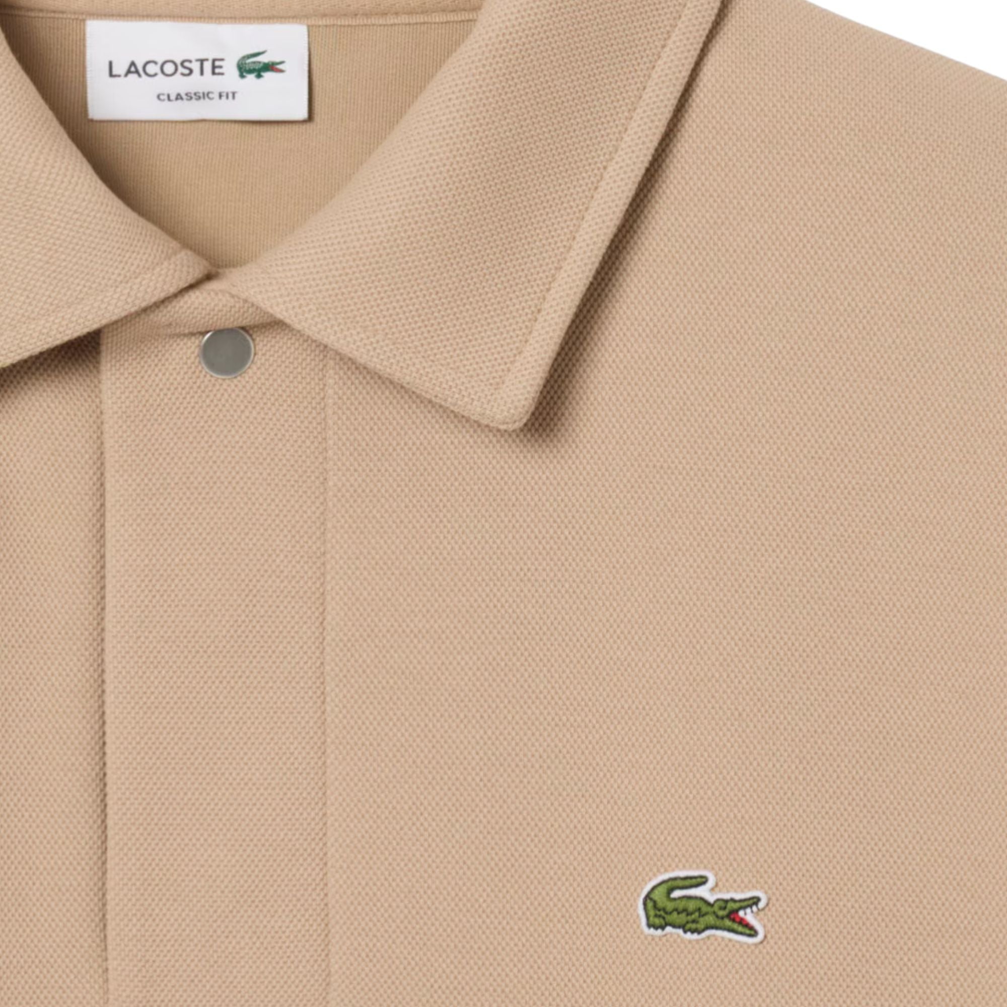 Lacoste Polo Collar Piqué Sweatshirt - Beige