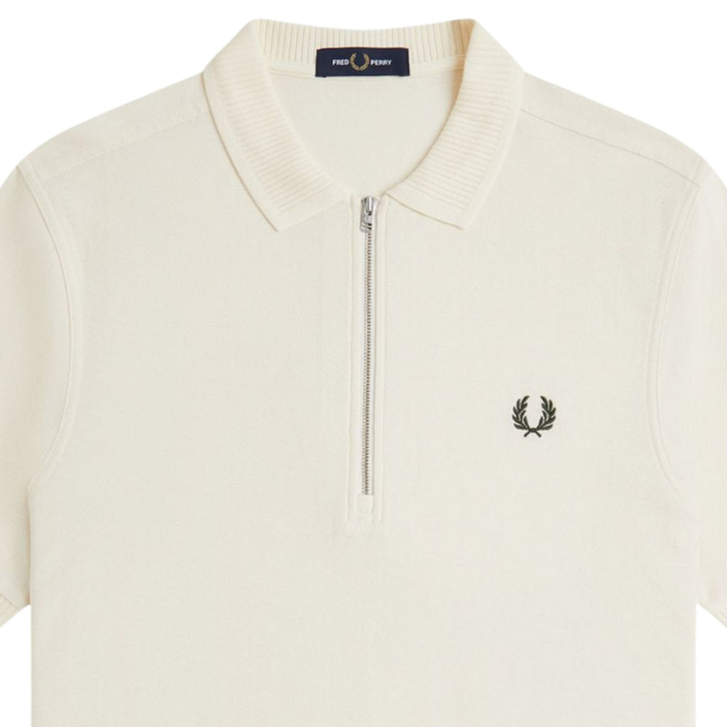 Fred Perry Crepe Pique Polo Shirt - Ecru