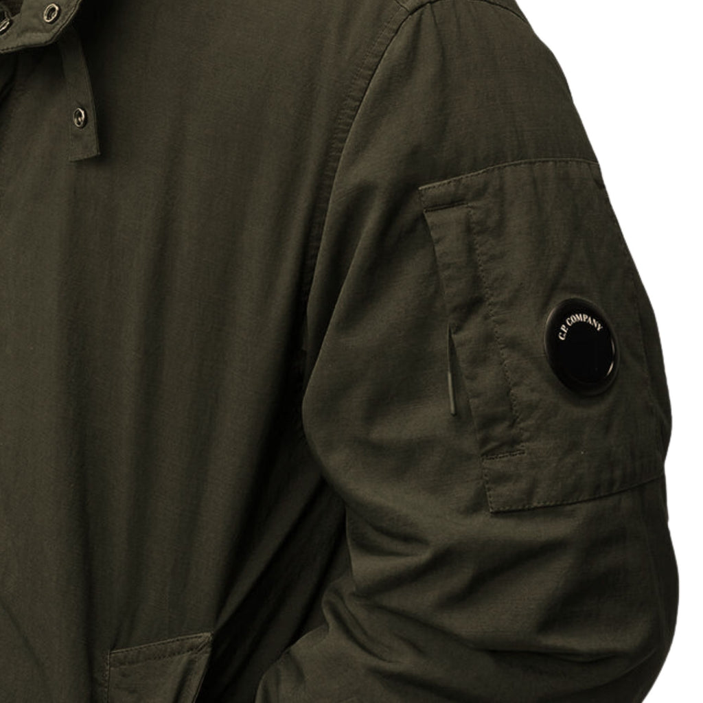 C.P Company Twill Hooded Fishtail Parka - Ivy Green