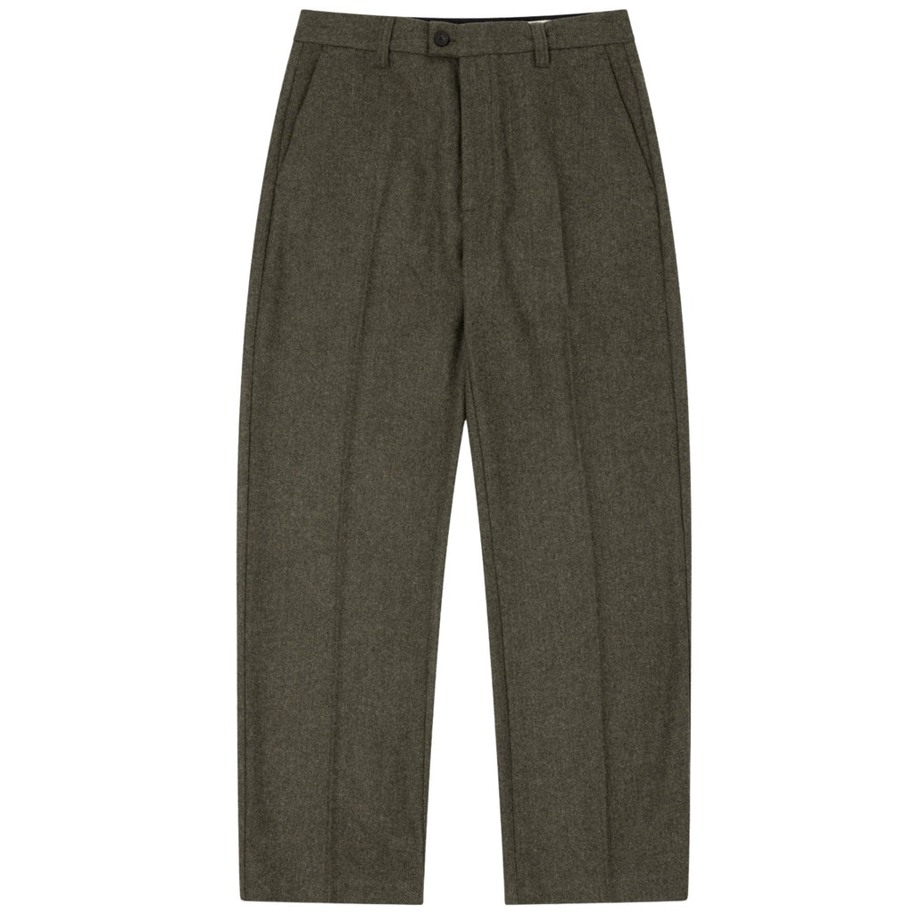 Kestin Herringbone Wool Blend Moray Trousers - Olive
